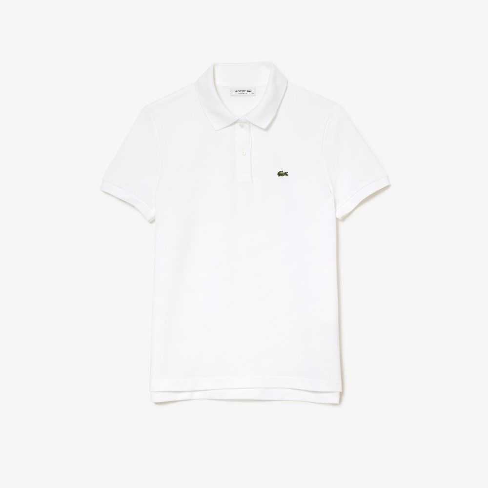 Lacoste Regular Fit Soft Cotton Petit Pique Polo White | UAWL-31279