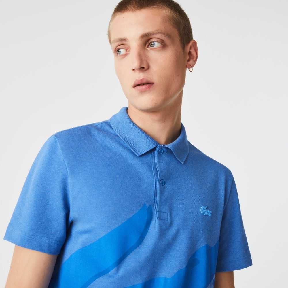 Lacoste Regular Fit Stretch Organic Cotton Polo Blue Chine | KRWP-80679