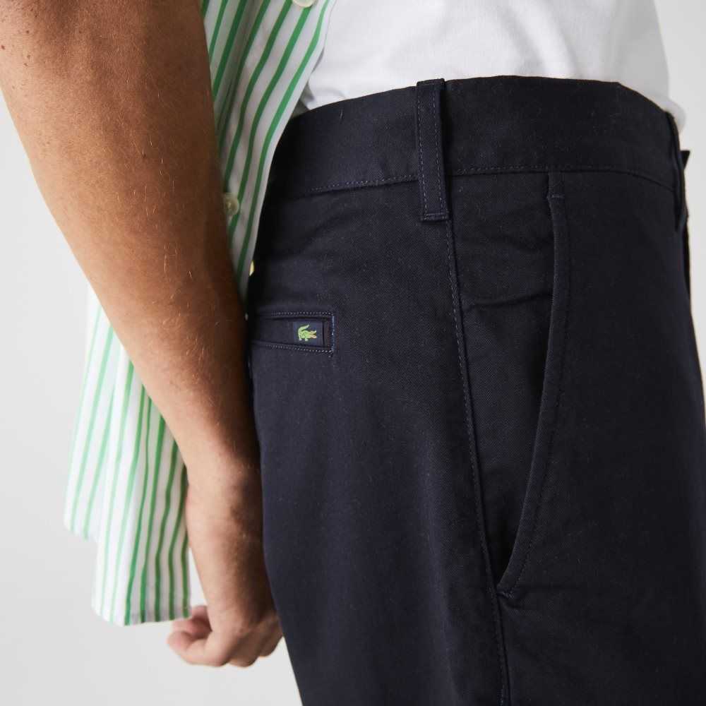 Lacoste Regular Fit Stretch Organic Cotton Bermuda Shorts Navy Blue | MZGL-65032