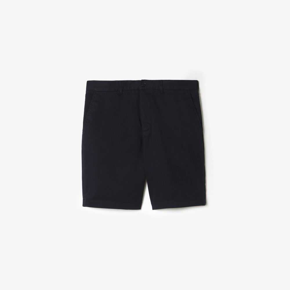 Lacoste Regular Fit Stretch Organic Cotton Bermuda Shorts Navy Blue | MZGL-65032