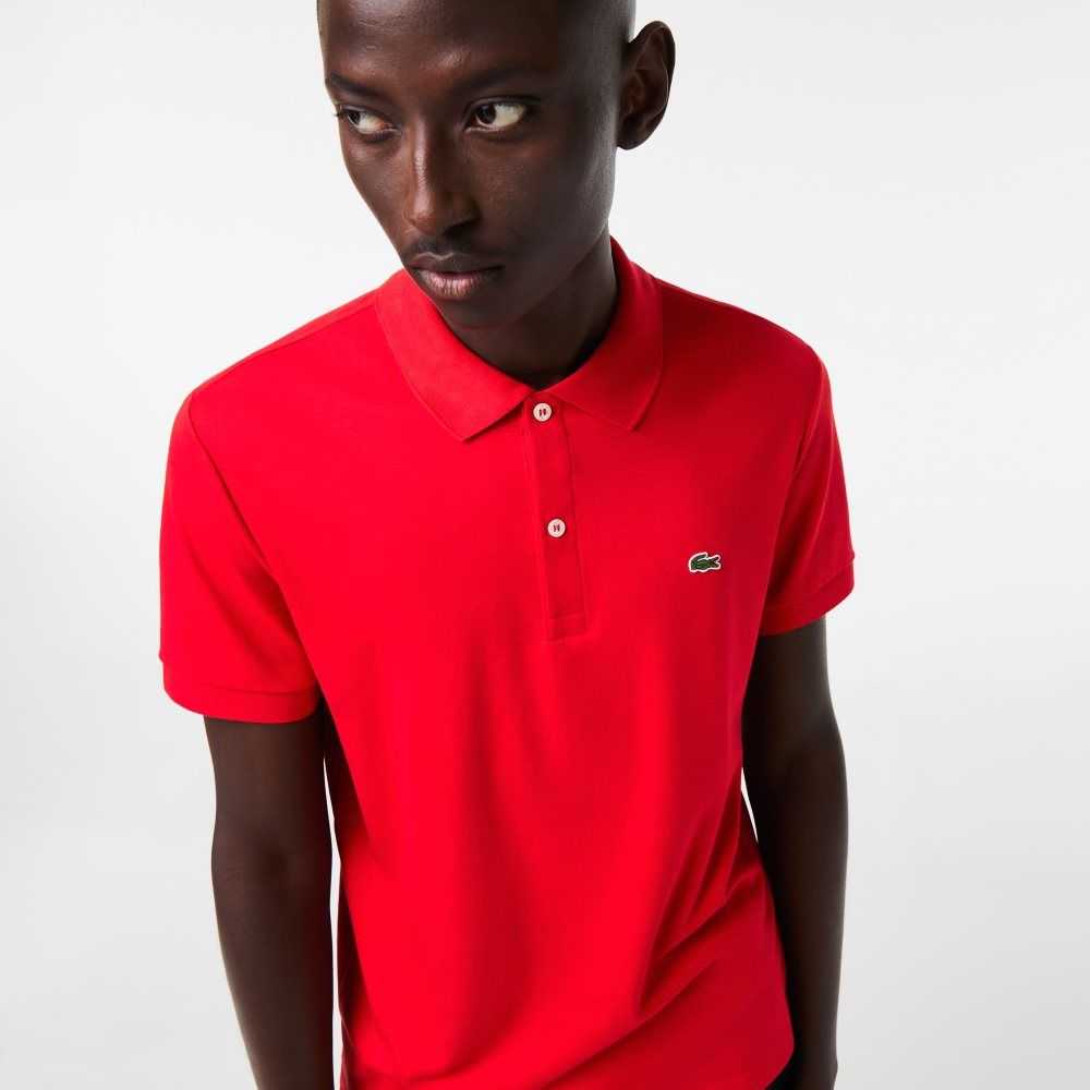 Lacoste Regular Fit Ultra Soft Cotton Jersey Polo Red | PLTI-18509