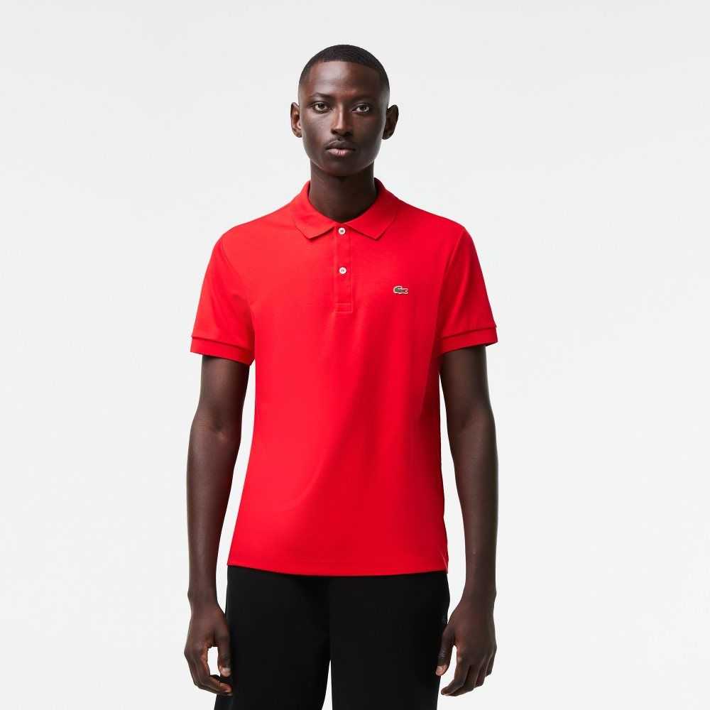 Lacoste Regular Fit Ultra Soft Cotton Jersey Polo Red | PLTI-18509