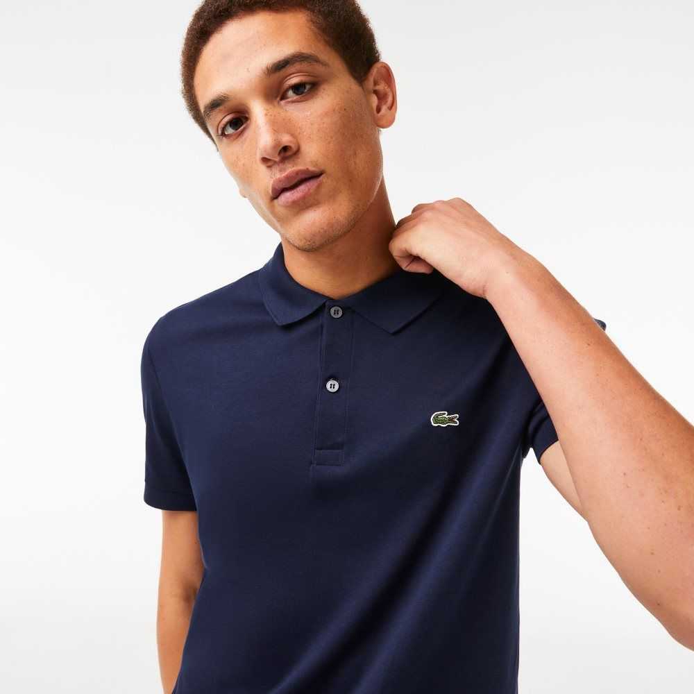 Lacoste Regular Fit Ultra Soft Cotton Jersey Polo Navy Blue | QBOI-51693