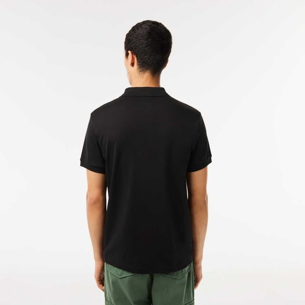 Lacoste Regular Fit Ultra Soft Cotton Jersey Polo Black | SBNT-24657