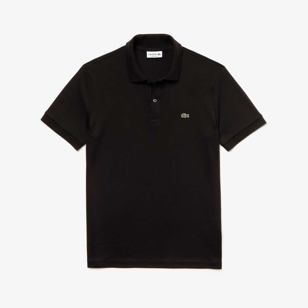 Lacoste Regular Fit Ultra Soft Cotton Jersey Polo Black | SBNT-24657