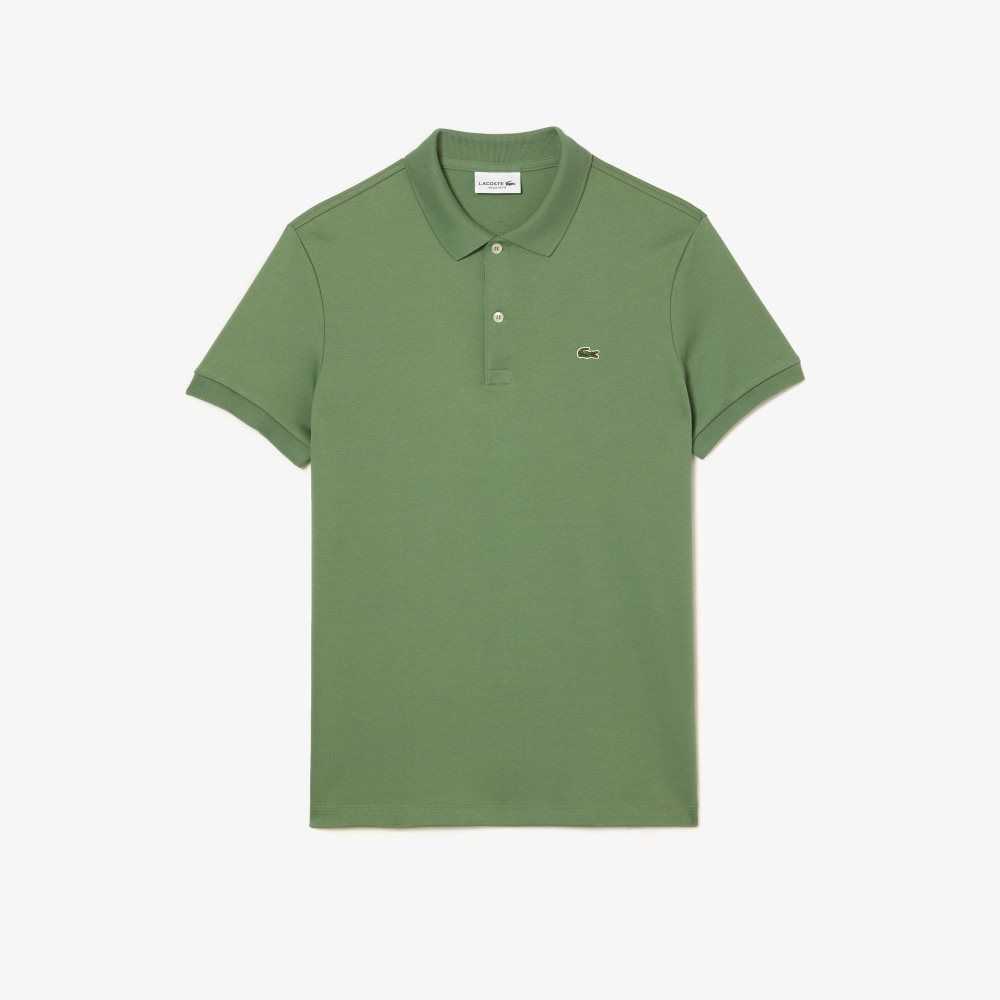 Lacoste Regular Fit Ultra Soft Cotton Jersey Polo Khaki Green | UZHJ-30475