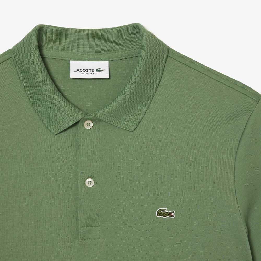 Lacoste Regular Fit Ultra Soft Cotton Jersey Polo Khaki Green | UZHJ-30475