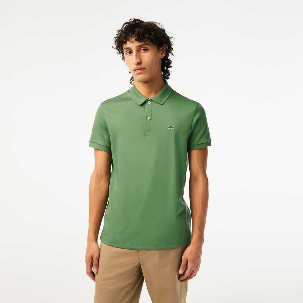 Lacoste Regular Fit Ultra Soft Cotton Jersey Polo Khaki Green | UZHJ-30475