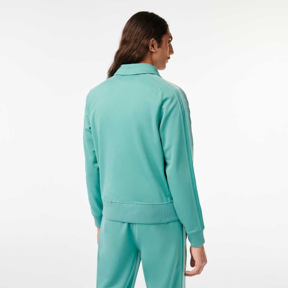 Lacoste Regular Fit Zipped Pique Sweatshirt Mint | IOJQ-05438