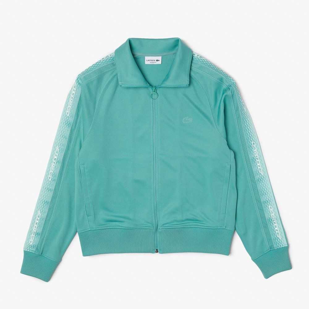 Lacoste Regular Fit Zipped Pique Sweatshirt Mint | IOJQ-05438