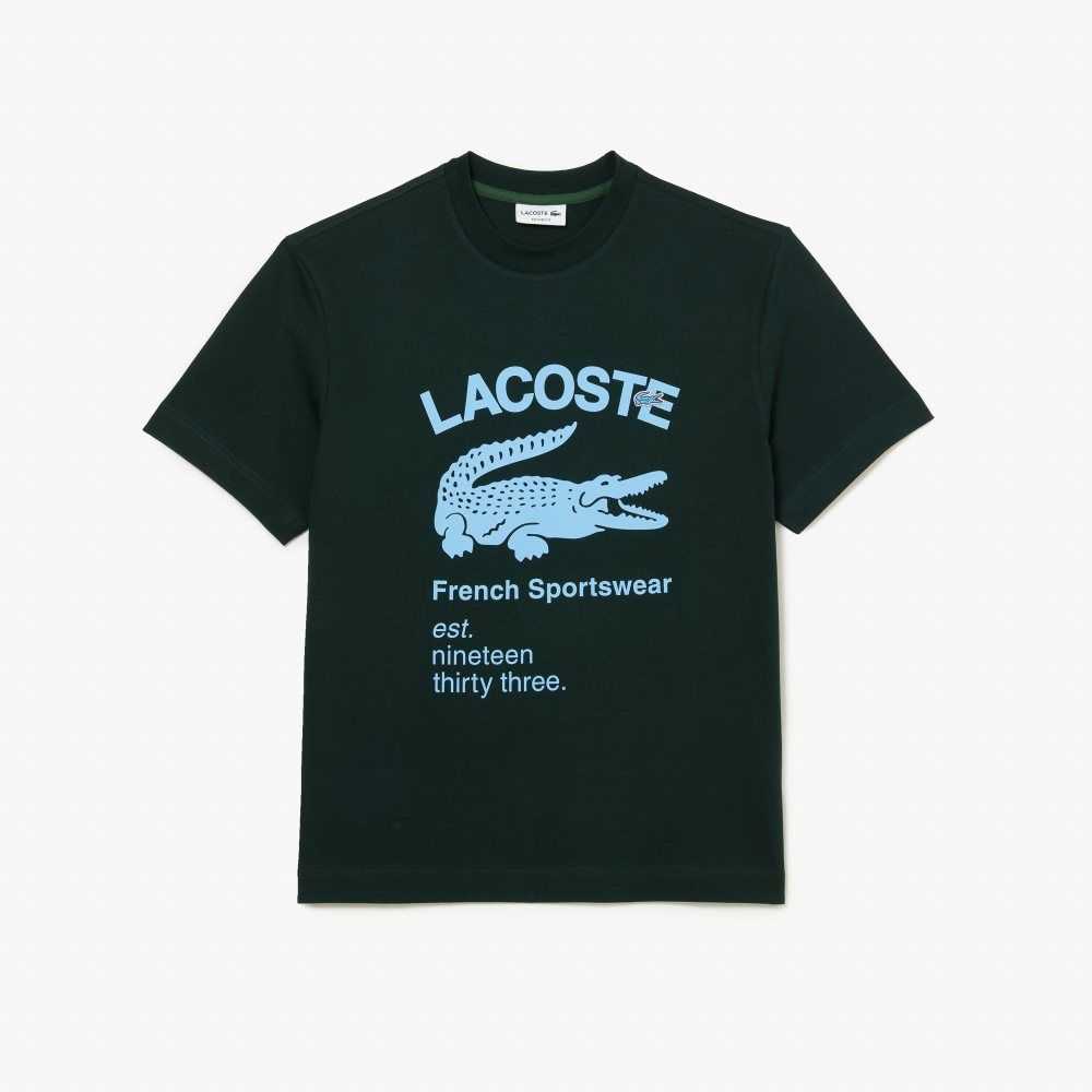 Lacoste Relaxed Fit Crocodile T-Shirt Green | XMOJ-54069