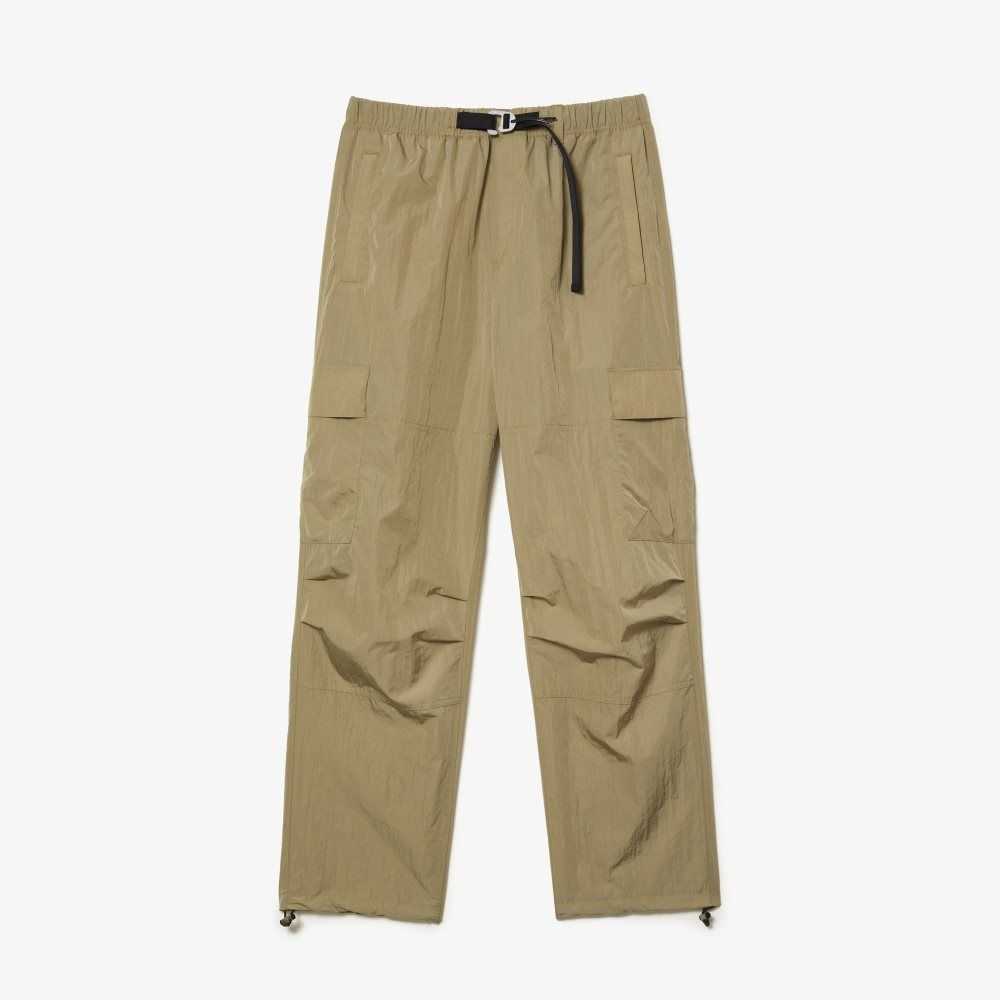 Lacoste Relaxed Fit Water-Repellent Track Pants Beige | STIU-59123