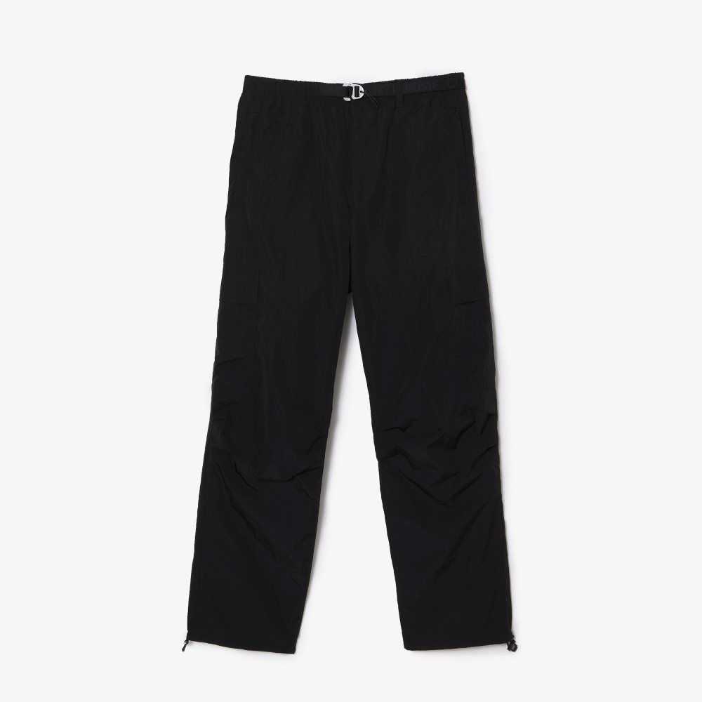 Lacoste Relaxed Fit Water-Repellent Track Pants Black | ZQNR-09475