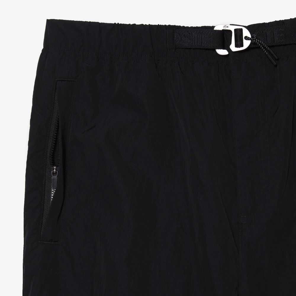 Lacoste Relaxed Fit Water-Repellent Track Pants Black | ZQNR-09475