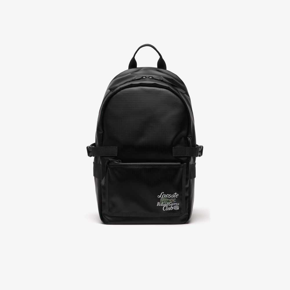 Lacoste Roland Garros Edition Contrast Branding Backpack Sinople | SVCY-08564