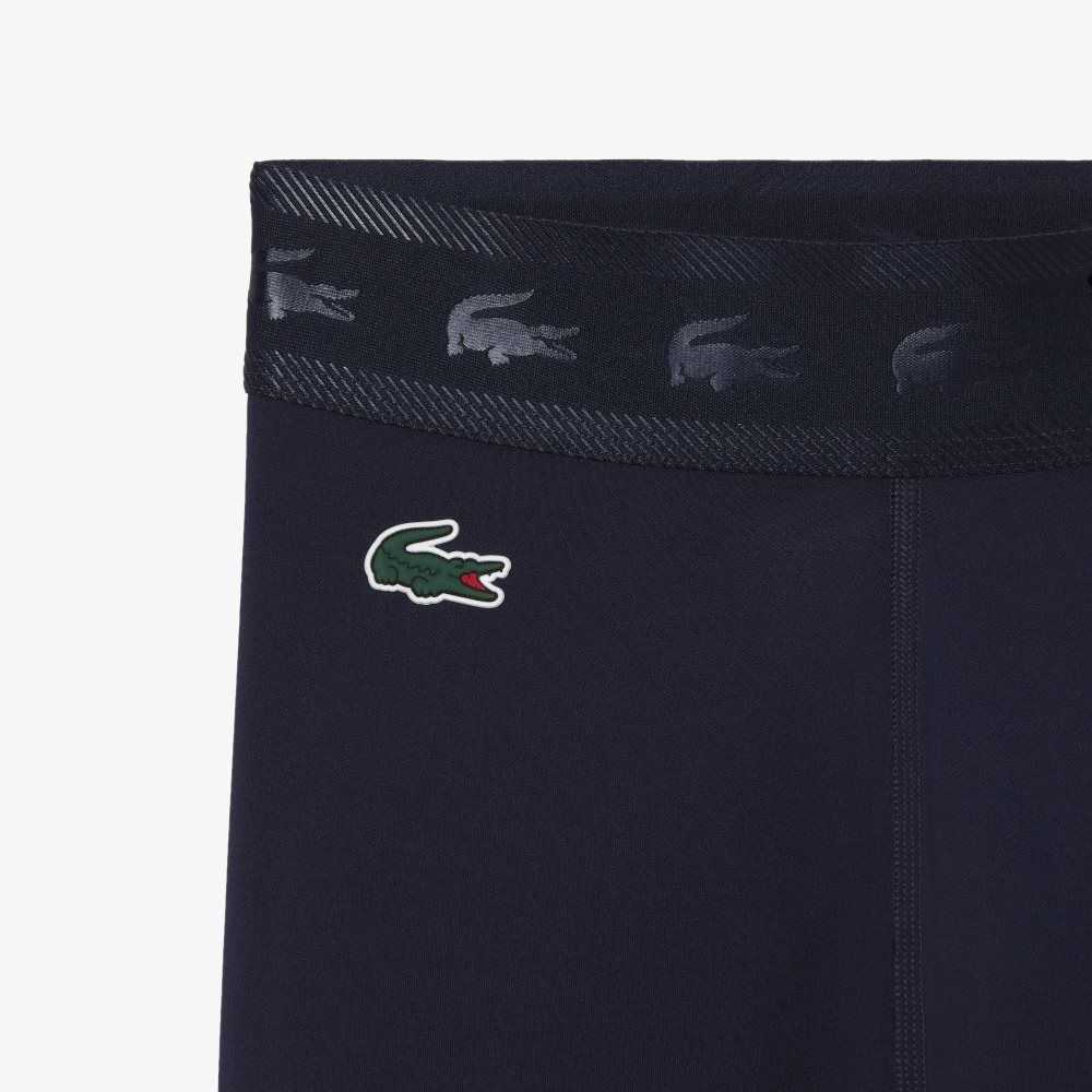 Lacoste SPORT 7/8 Length Recycled Polyester Leggings Navy Blue | LAWB-06728