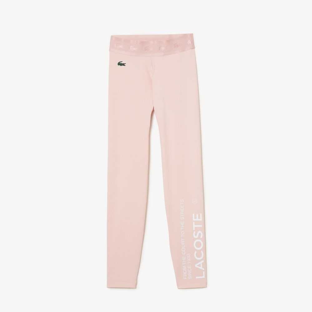 Lacoste SPORT 7/8 Length Recycled Polyester Leggings Pink | POBG-96382