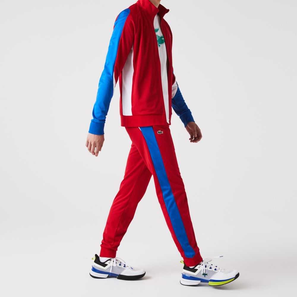 Lacoste SPORT Abrasion-Resistant Tennis Trackpants Red / Blue / White | YDXH-21395