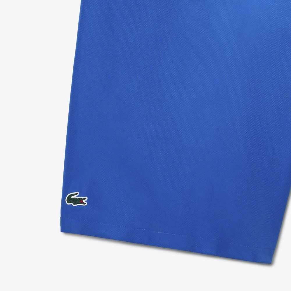 Lacoste SPORT Big Fit Logo Stripe Shorts Blue | RMVO-76841