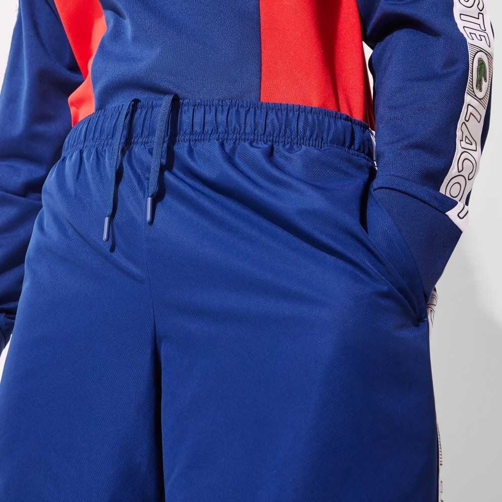 Lacoste SPORT Branded Side Bands Shorts Blue / White | ZOEG-62175