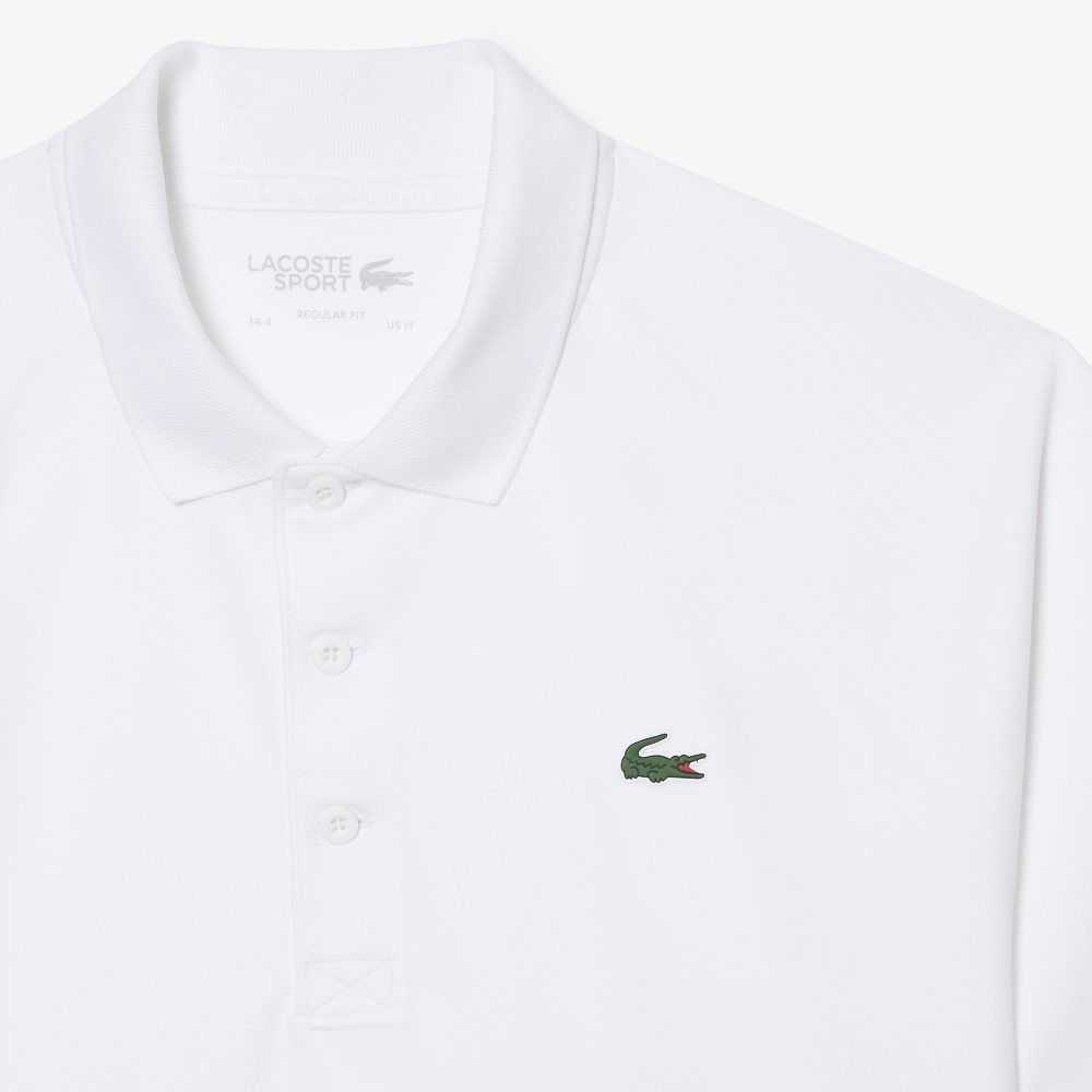 Lacoste SPORT Breathable Abrasion-Resistant Interlock Polo White | KCYO-43120