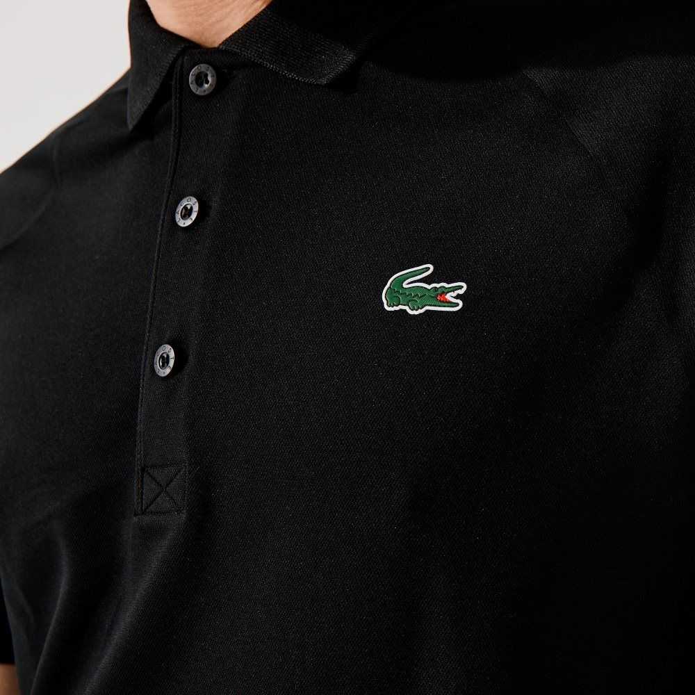 Lacoste SPORT Breathable Abrasion-Resistant Interlock Polo Black | RUNJ-43096