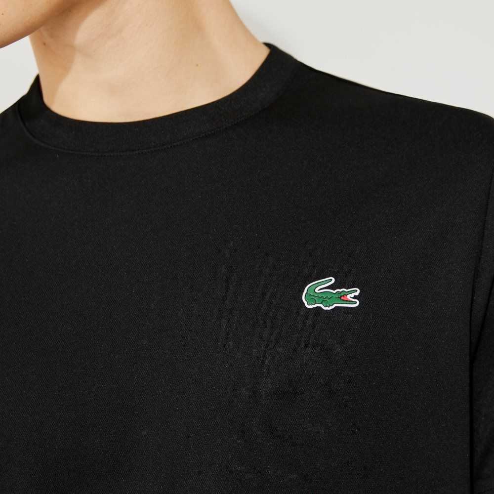 Lacoste SPORT Breathable Pique T-Shirt Black | YXUK-94265
