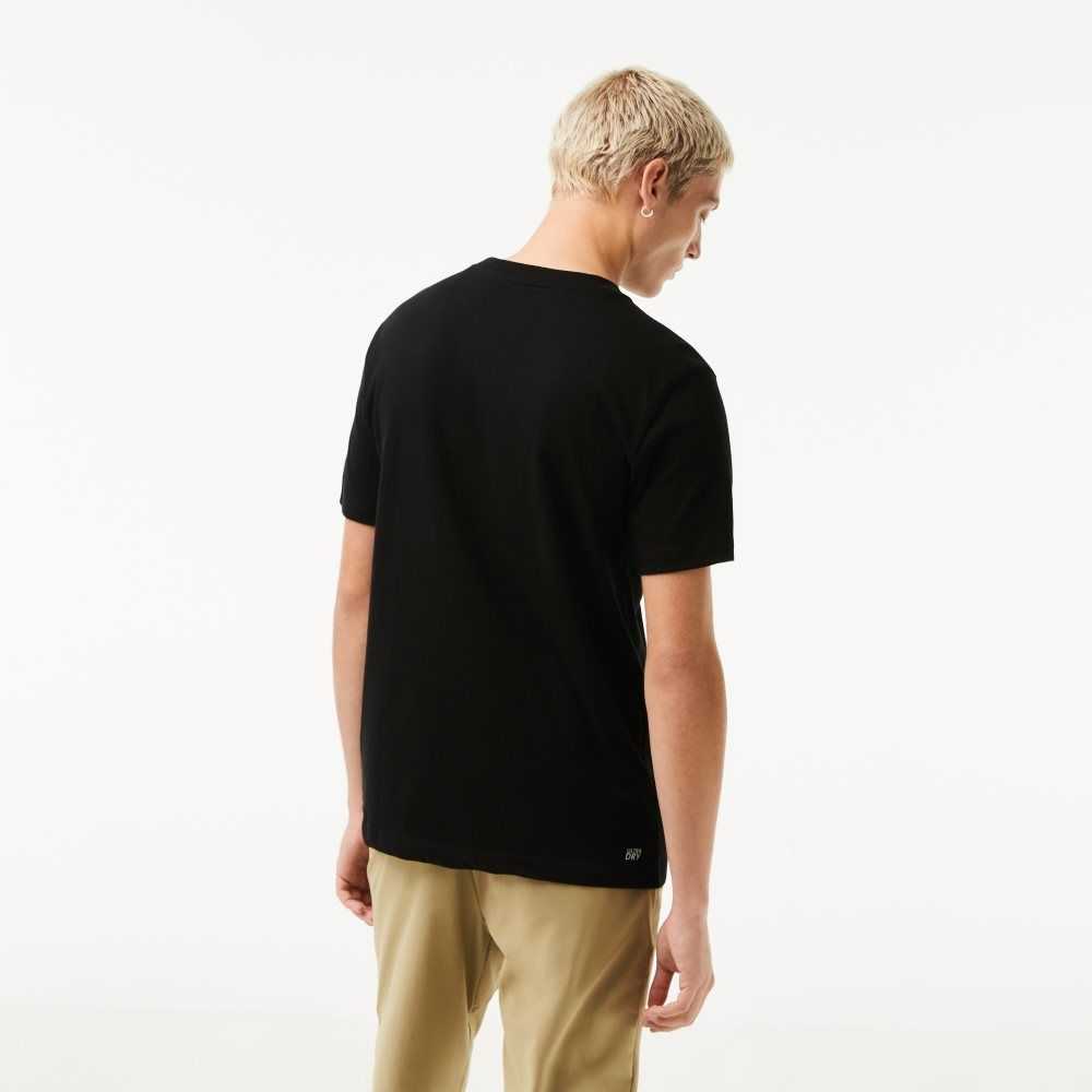 Lacoste SPORT Breathable T-Shirt Black | UONZ-54802