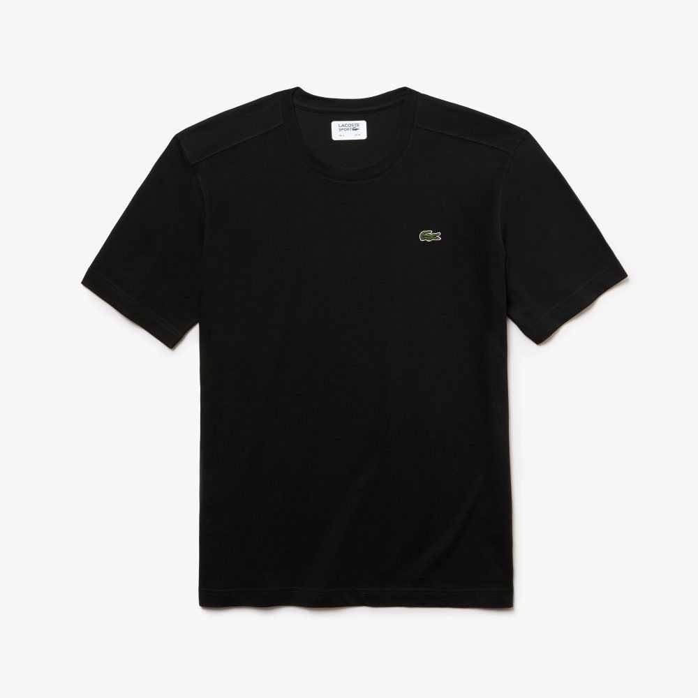 Lacoste SPORT Breathable T-Shirt Black | UONZ-54802