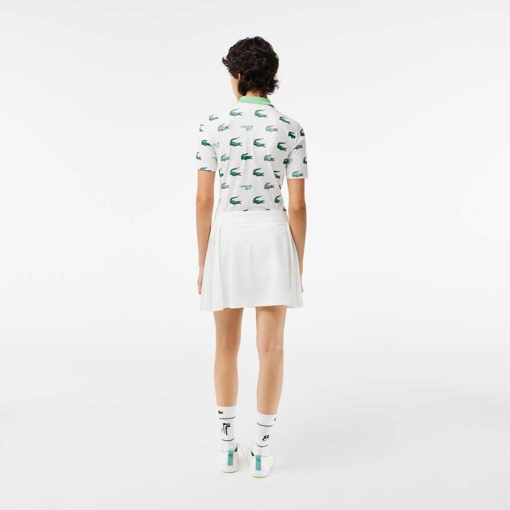 Lacoste SPORT Built-In Short Golf Skirt White | FVYB-51827