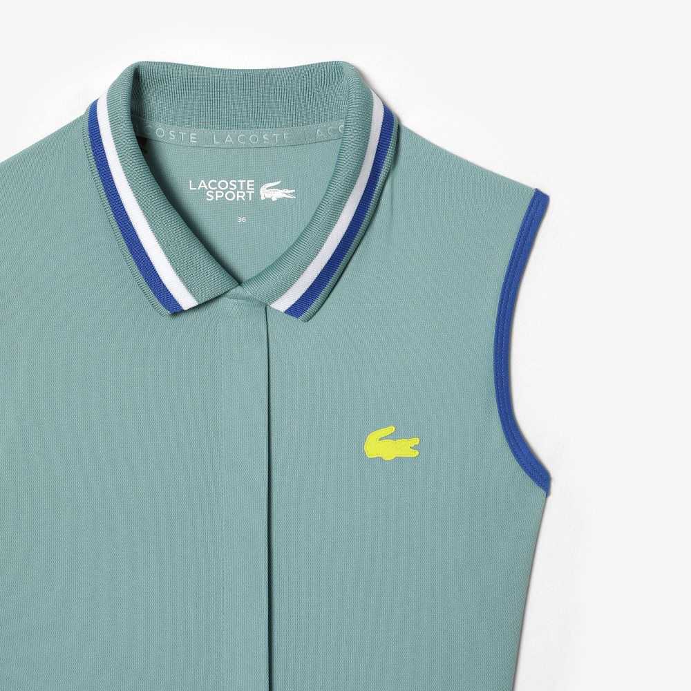 Lacoste SPORT Built-In Short Pleated Tennis Dress Green / Light Green | LZHX-96483
