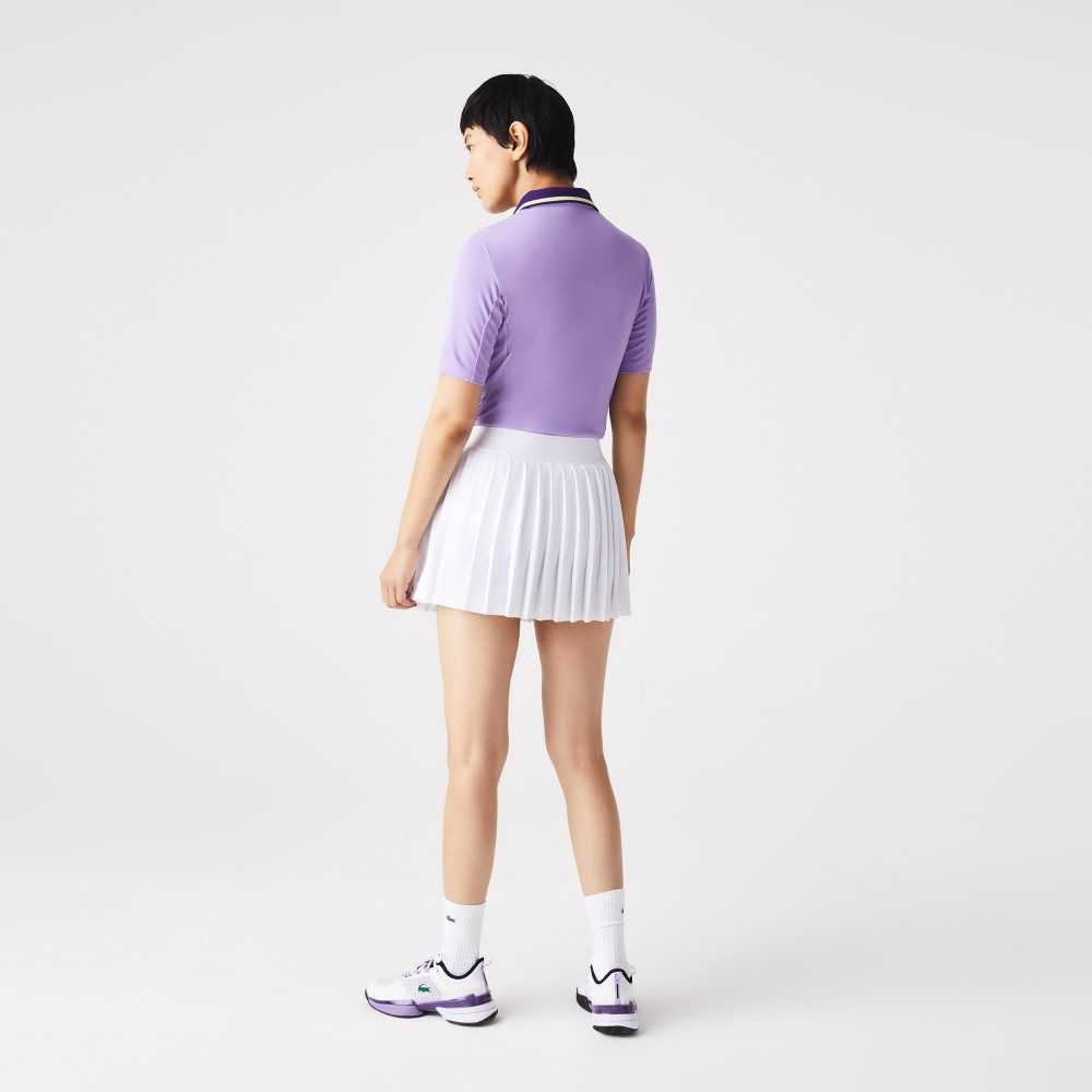 Lacoste SPORT Built-In Short Pleated Tennis Skirt White / Green | OIDY-39175
