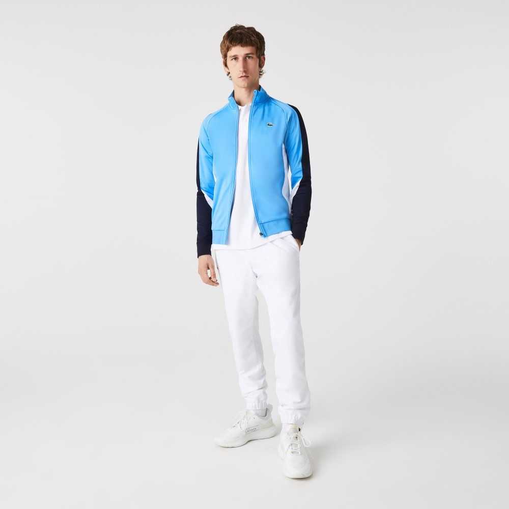 Lacoste SPORT Classic Fit Zip Tennis Sweatshirt Blue / Navy Blue / White | LFQM-09128