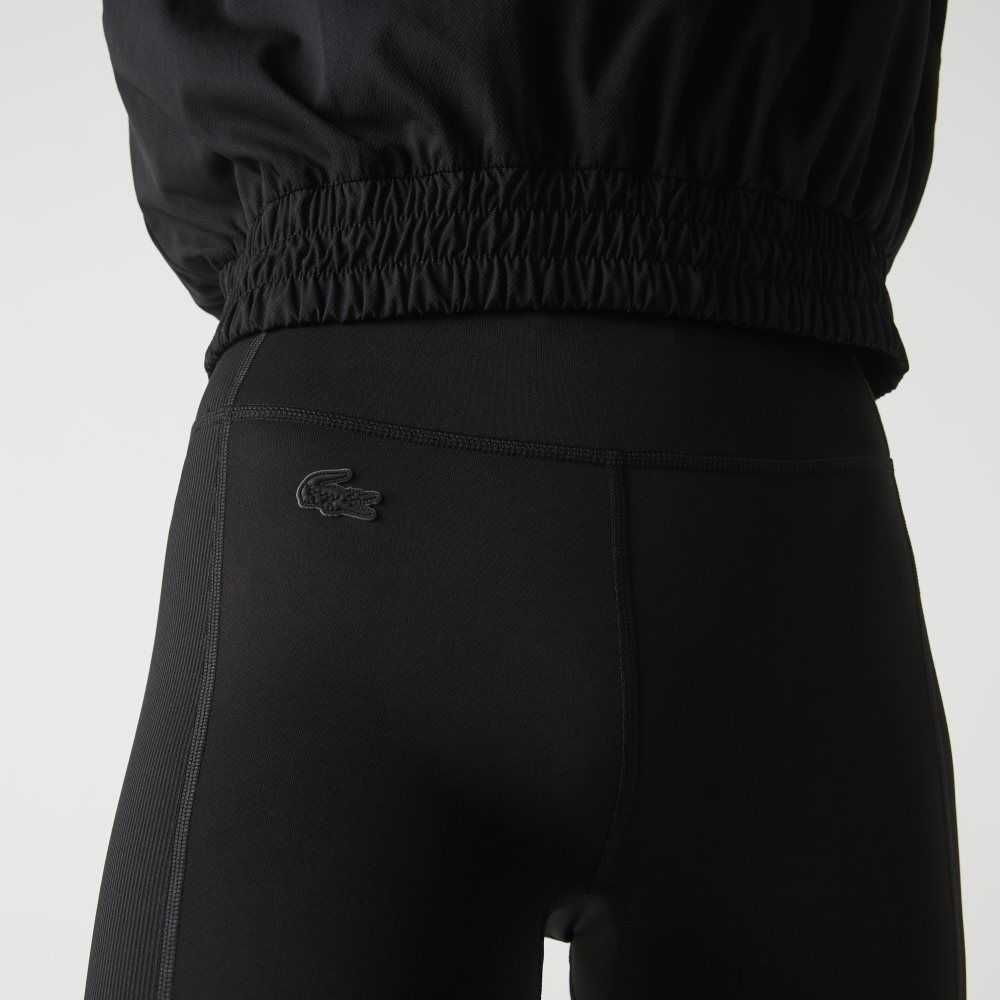 Lacoste SPORT Color-Block Knit Effect Leggings Black | CGDF-23519