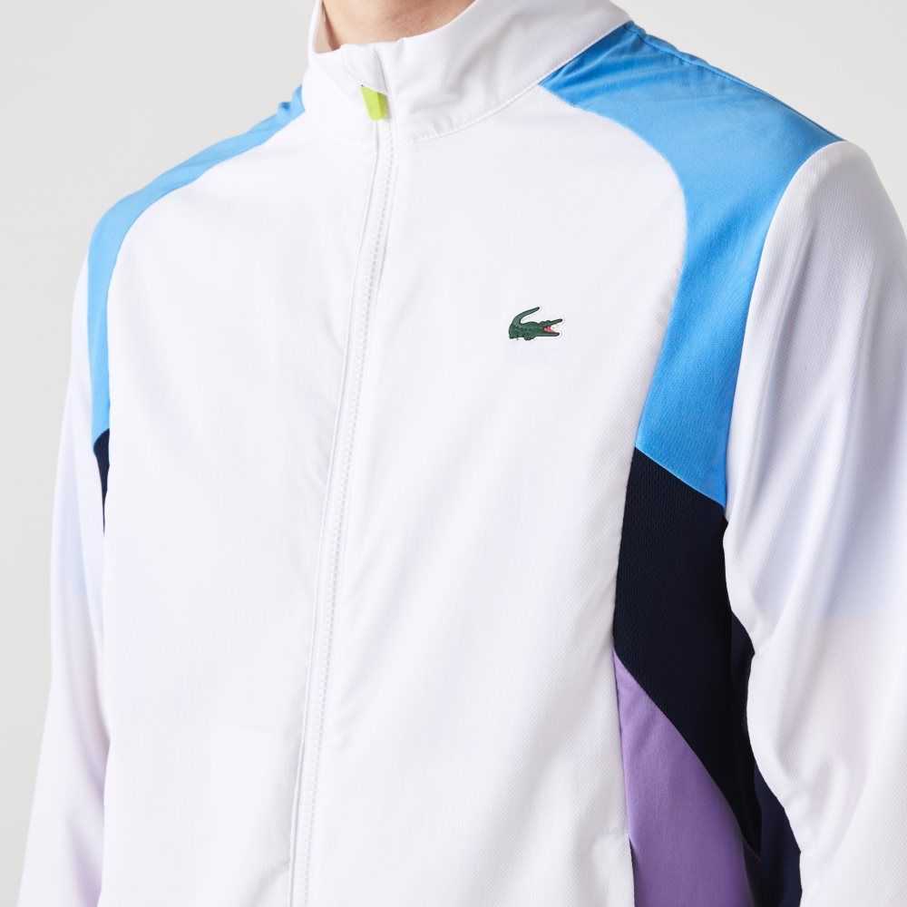 Lacoste SPORT Color-Block Tennis Tracksuit White / Blue / Navy Blue / Purple / Navy Blue | YUDB-64791