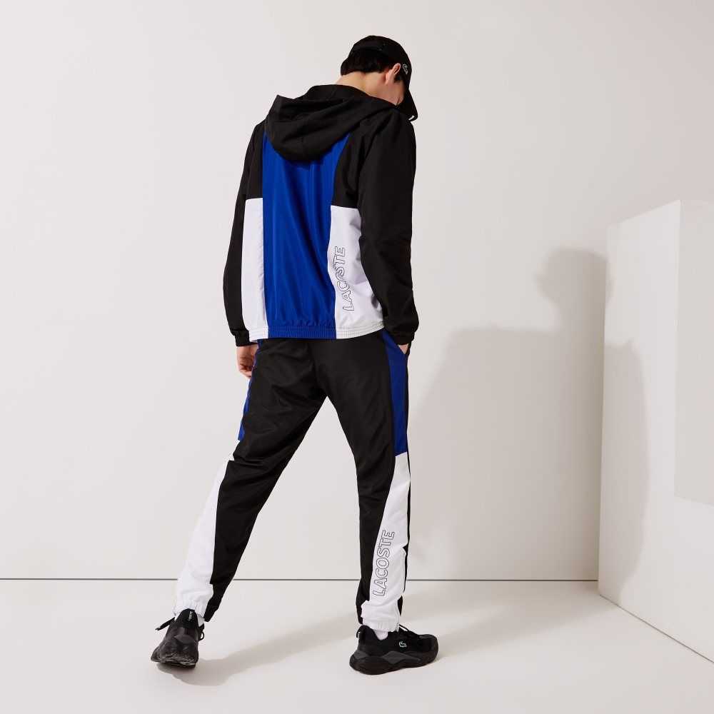 Lacoste SPORT Colorblock Bands Trackpants Black / Blue / White / Black | QTAU-28197