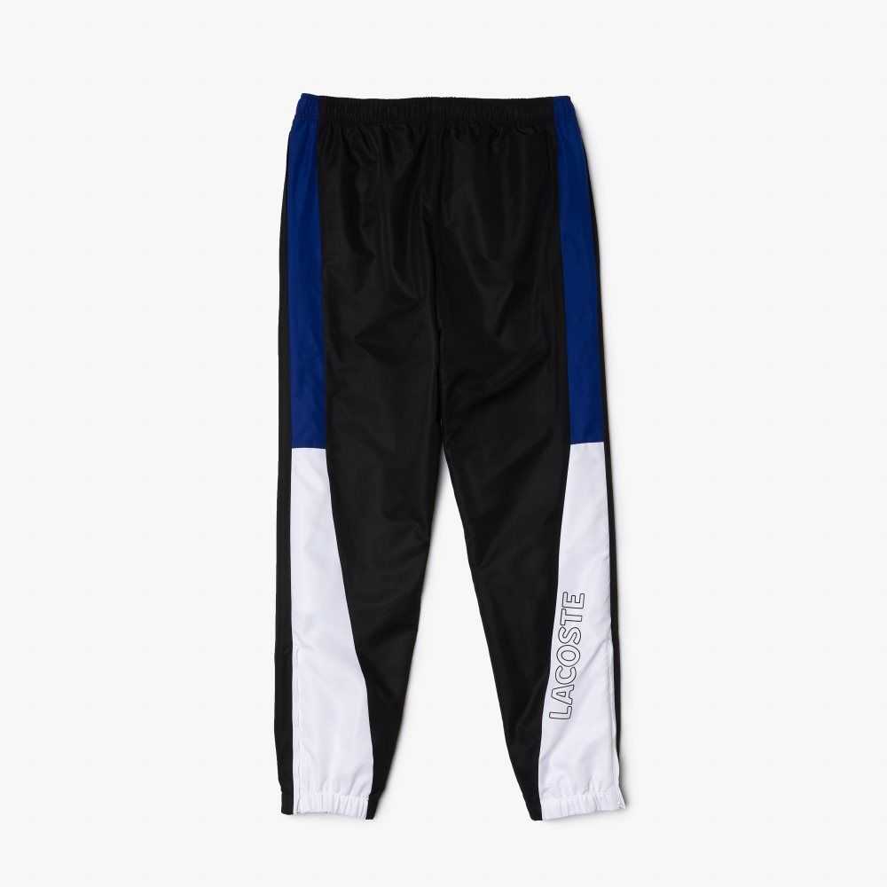 Lacoste SPORT Colorblock Bands Trackpants Black / Blue / White / Black | QTAU-28197