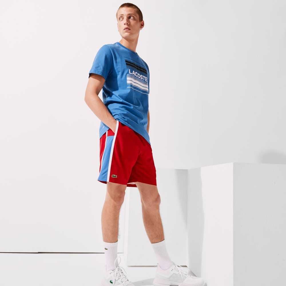 Lacoste SPORT Colorblock Panels Lightweight Shorts Red / Blue / White | DMLW-46275