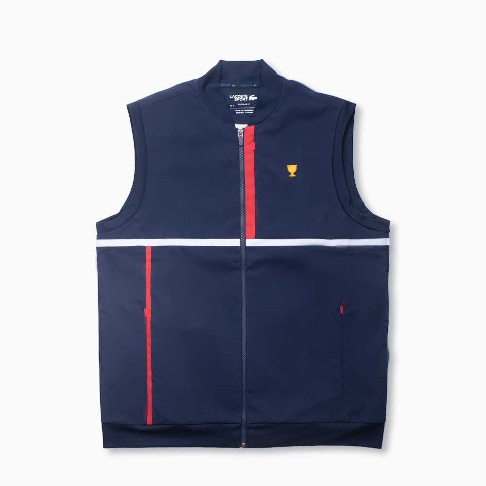 Lacoste SPORT Contrast Band Jacket Navy Blue / Red / White | YDTN-71092