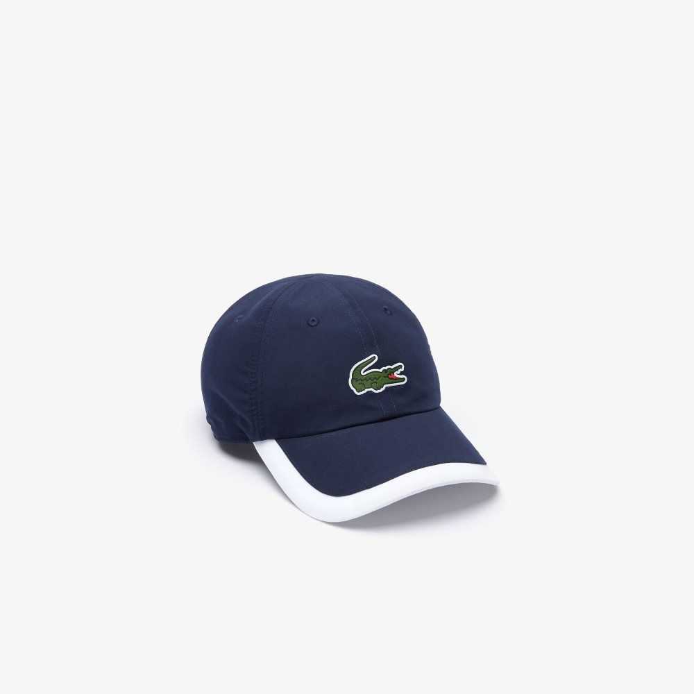 Lacoste SPORT Contrast Border Lightweight Cap Navy Blue / White | AQGP-41096