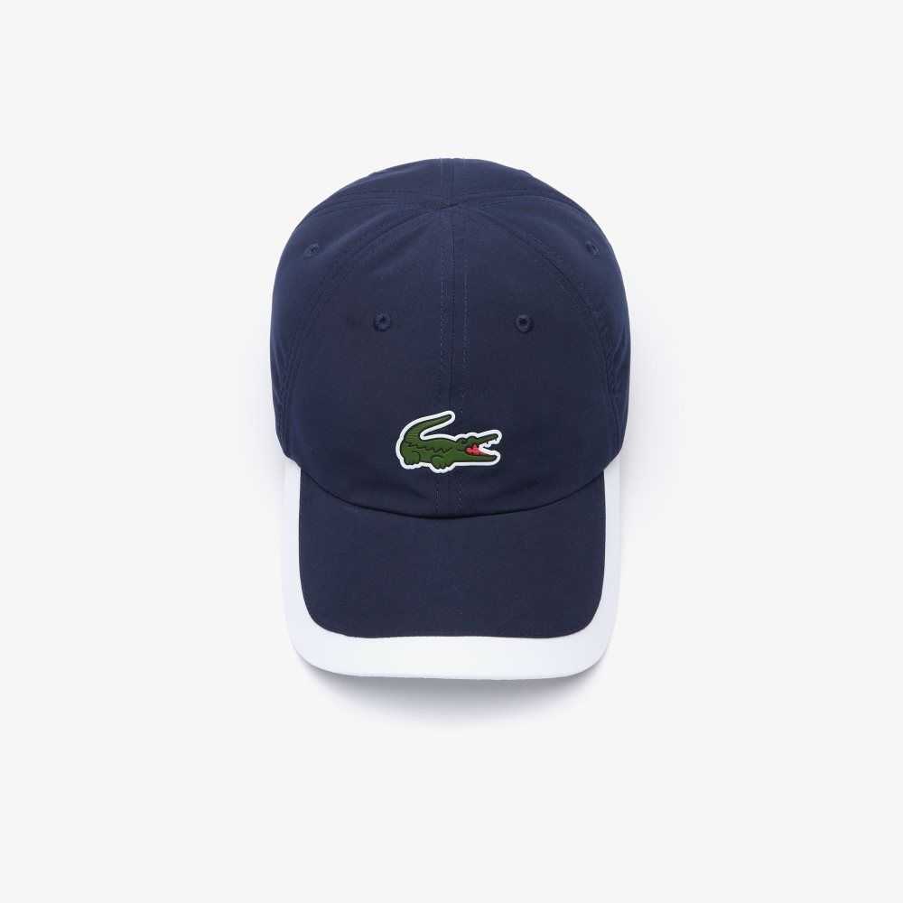 Lacoste SPORT Contrast Border Lightweight Cap Navy Blue / White | AQGP-41096