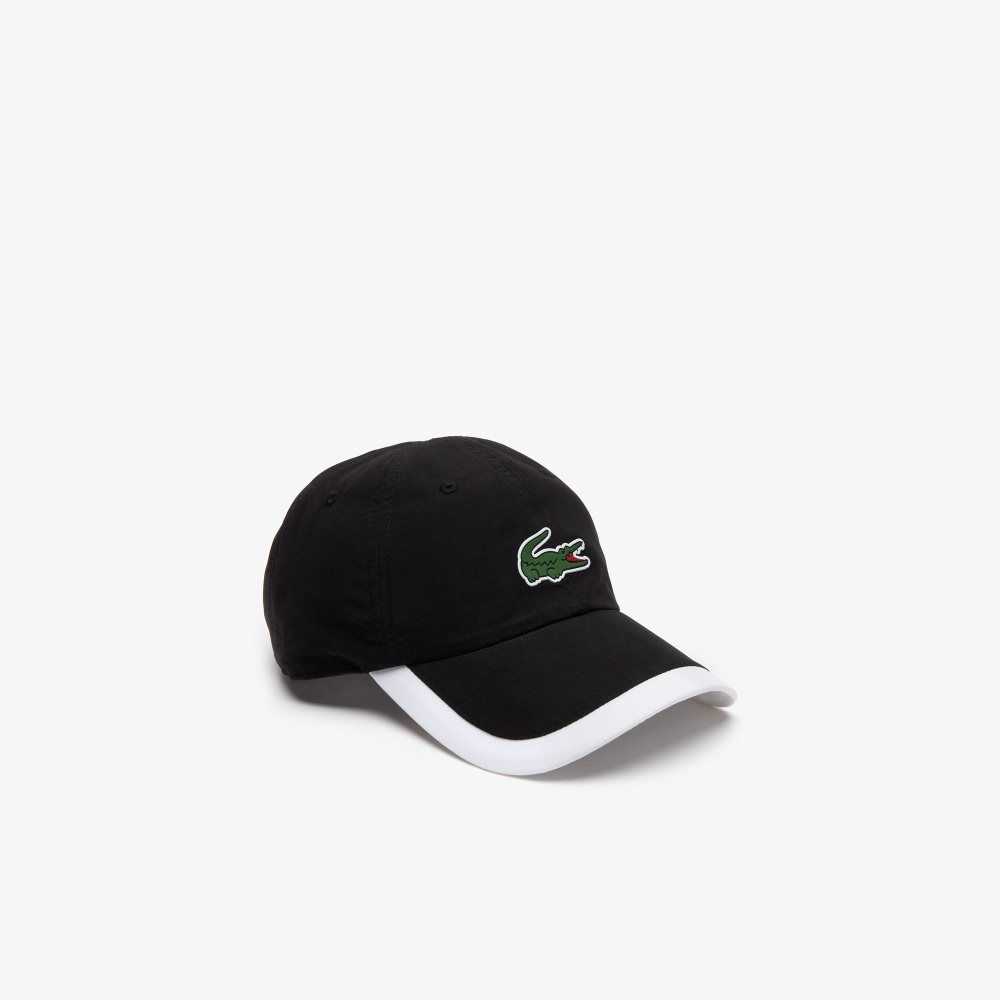 Lacoste SPORT Contrast Border Lightweight Cap Black / White | SHNB-05716