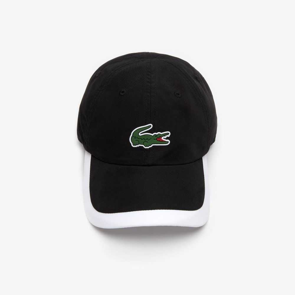 Lacoste SPORT Contrast Border Lightweight Cap Black / White | SHNB-05716