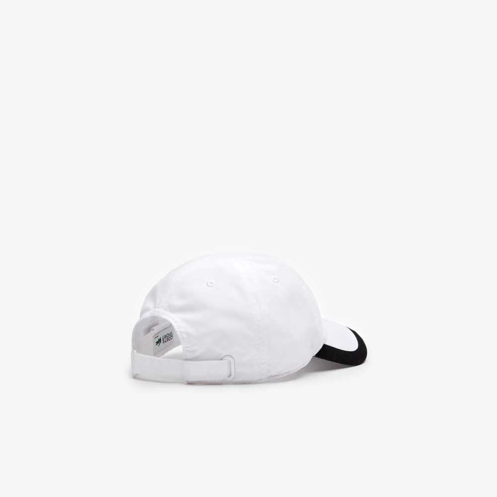 Lacoste SPORT Contrast Border Lightweight Cap White / Black | UWFZ-90185