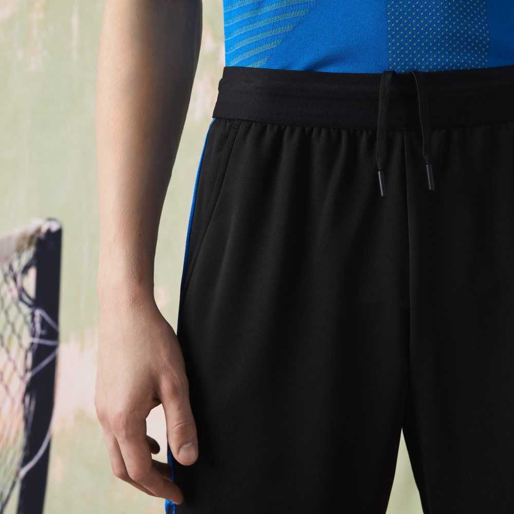 Lacoste SPORT Contrast Print Tennis Shorts Black | XKWJ-92801