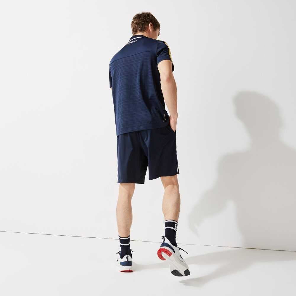 Lacoste SPORT French Open Edition Lightweight Stretch Shorts Navy Blue / White / Navy Blue | XAGU-14305