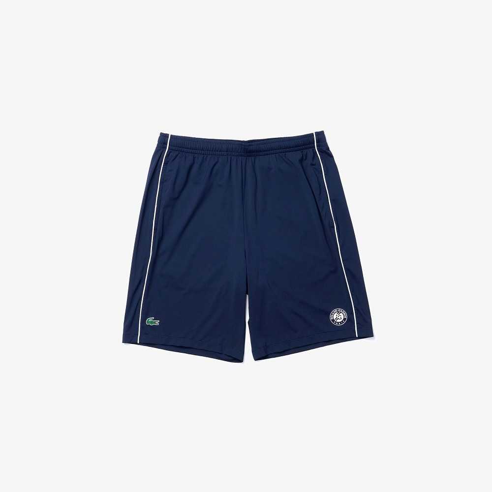 Lacoste SPORT French Open Edition Lightweight Stretch Shorts Navy Blue / White / Navy Blue | XAGU-14305