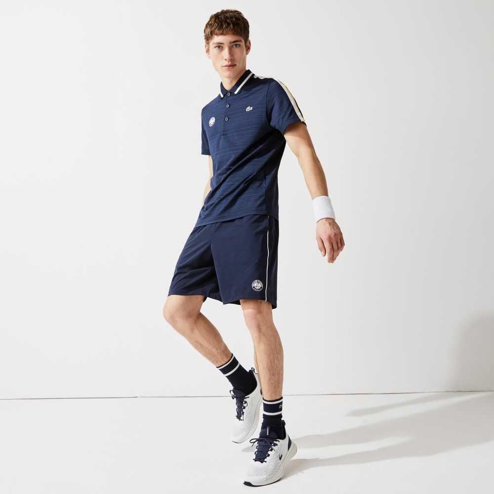 Lacoste SPORT French Open Edition Lightweight Stretch Shorts Navy Blue / White / Navy Blue | XAGU-14305