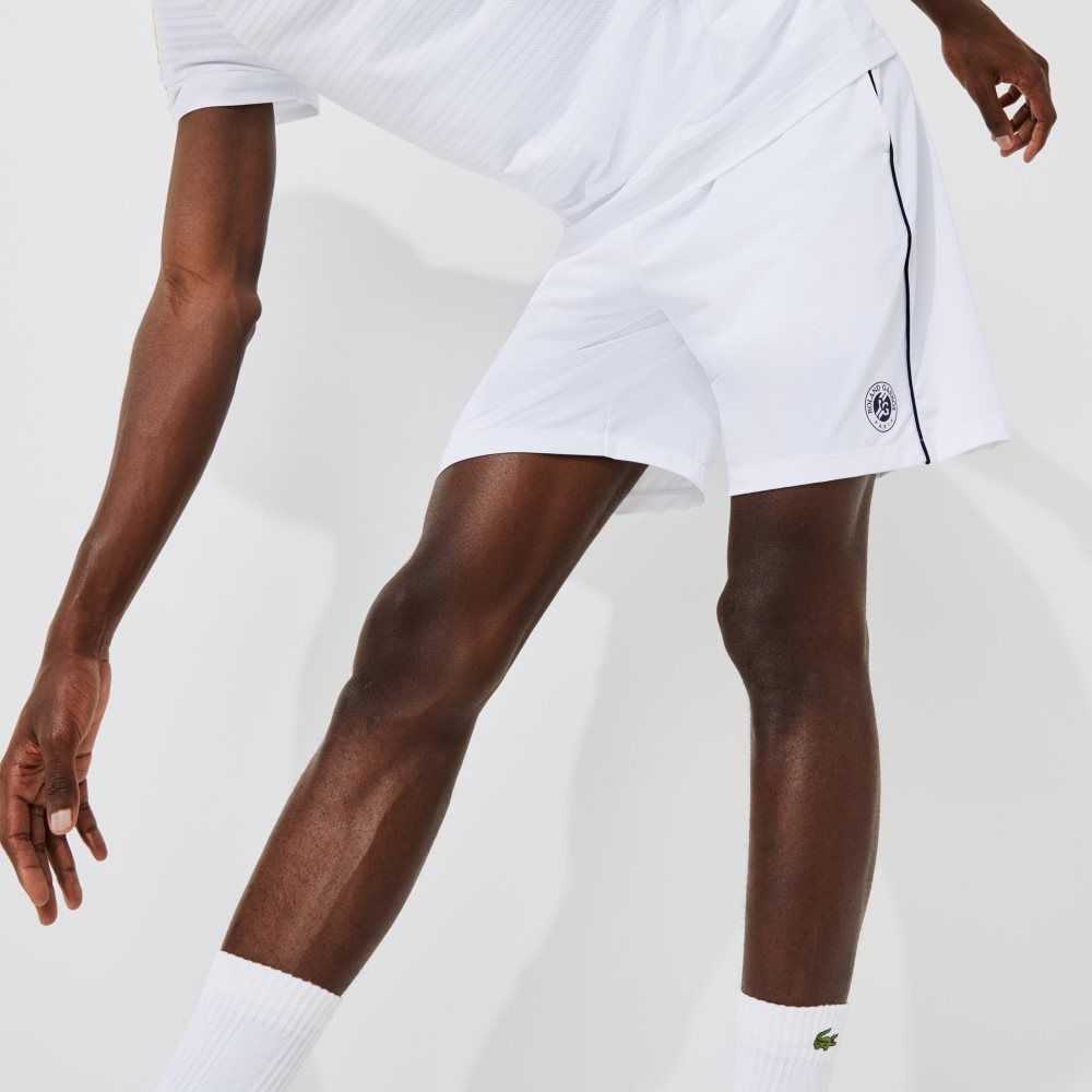 Lacoste SPORT French Open Edition Lightweight Stretch Shorts White / Navy Blue | XZKQ-69403