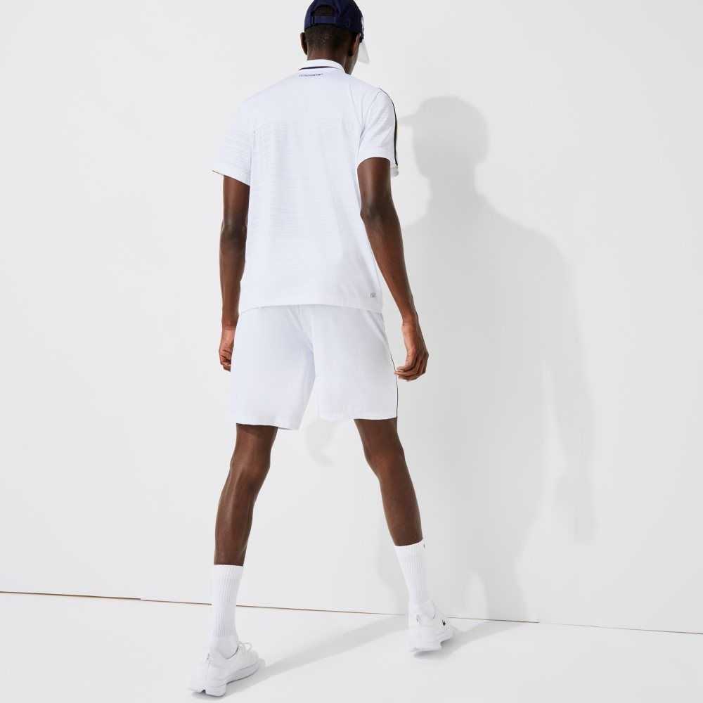 Lacoste SPORT French Open Edition Lightweight Stretch Shorts White / Navy Blue | XZKQ-69403